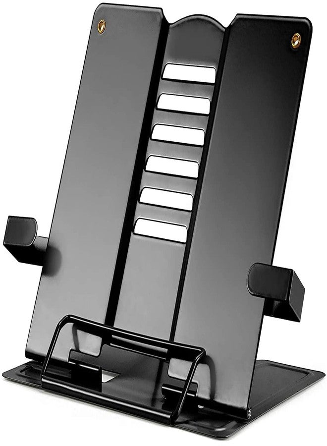 zinley Metal Book Stand Holder | Portable Cookbook Holder,Adjustable Recipes Book Organizer | Book Stands & Holders for Reading Study Foldable Accessories - Image 1